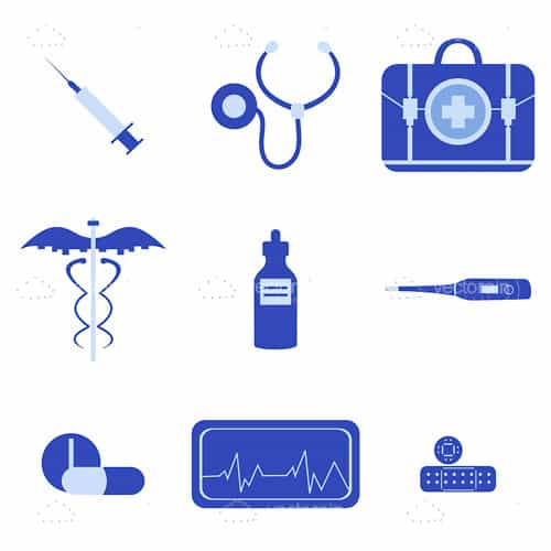 Blue Medical Icon Set